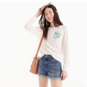 GUC J. Crew Palm Leaf Linen Summer Sweater Size S